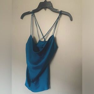 Teal satin dynamite top